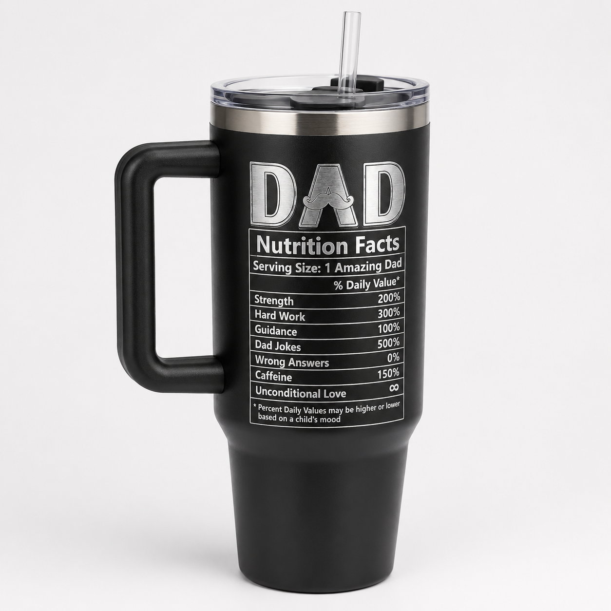 Dad Nutrition Facts Tumbler — Funny Father’s Day Gift for Dad