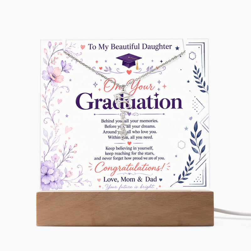 Keepsake Graduation Cap Acrylic - From Mom & Dad